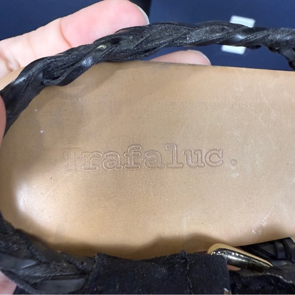 Zara Trafaluc Black Braided Strappy Sandals, Size EU 37 (US 6.5-7) - Picture 6 of 7